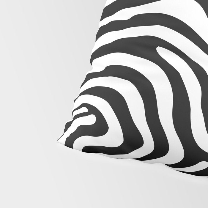 Abstract black and white stripe line pattern Pillow Sham Gallery Image 4