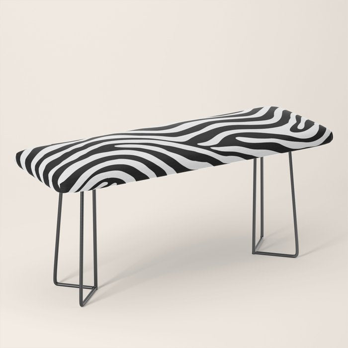 Abstract black and white stripe line pattern Bench Gallery Image 1