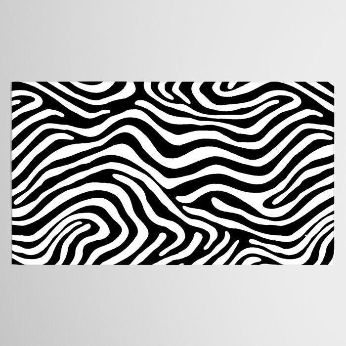 Abstract black and white stripe line pattern Tablecloth Gallery Image 2