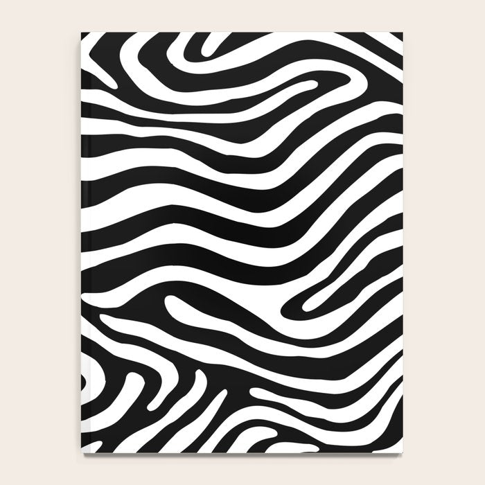 Abstract black and white stripe line pattern Notebook Gallery Image 4