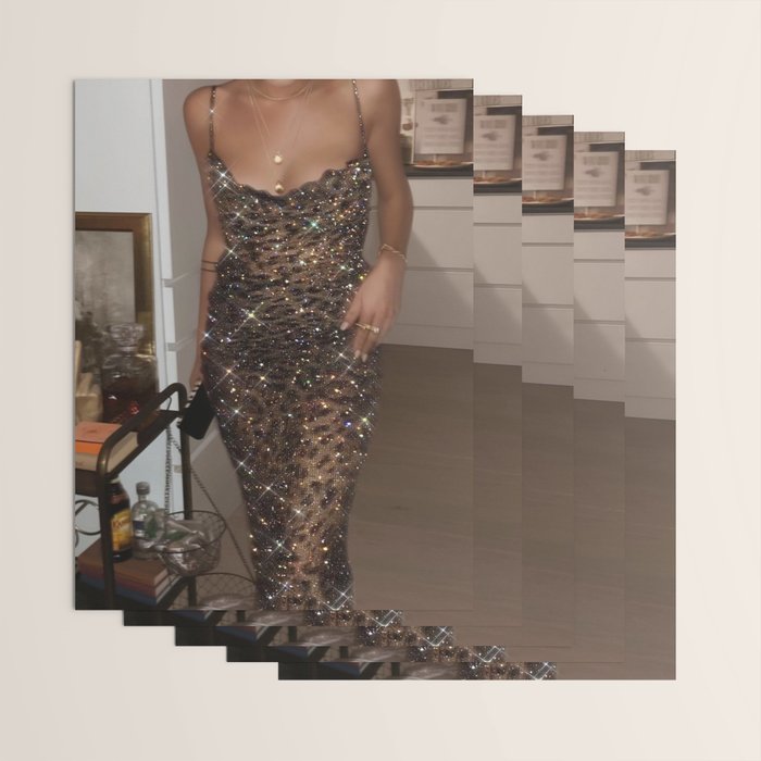 LEOPARD DRESS | fashion | glamour | glitter | sparkle | bling | woman | party | elegant | collage  Wrapping Paper Gallery Image 3