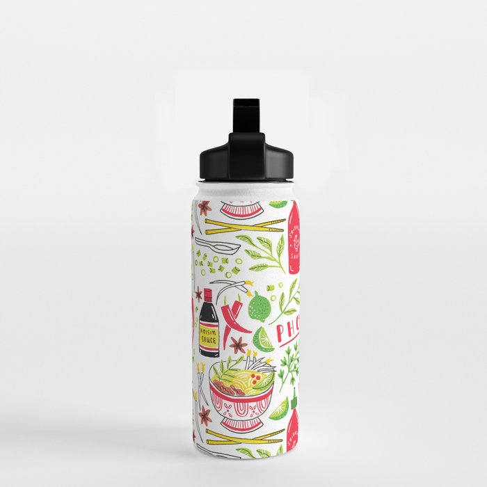 Vietnamese Pho Soup Sriracha Water Bottle Gallery Image 2