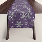 Vintage Christmas Silver snowflakes plum purple Table Runner Gallery Image 1