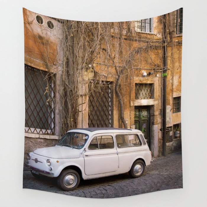 Trastevere Street - Travel Photography, Rome Italy Wall Tapestry Gallery Image 4