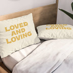 Loved and loving - gold Pillow Sham Gallery Image 2