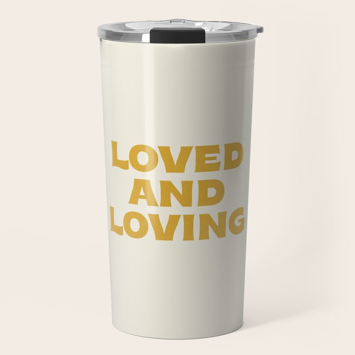 Loved and loving - gold Travel Mug Gallery Image 1
