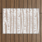 Woodcut Birches Outdoor Rug Gallery Image 1