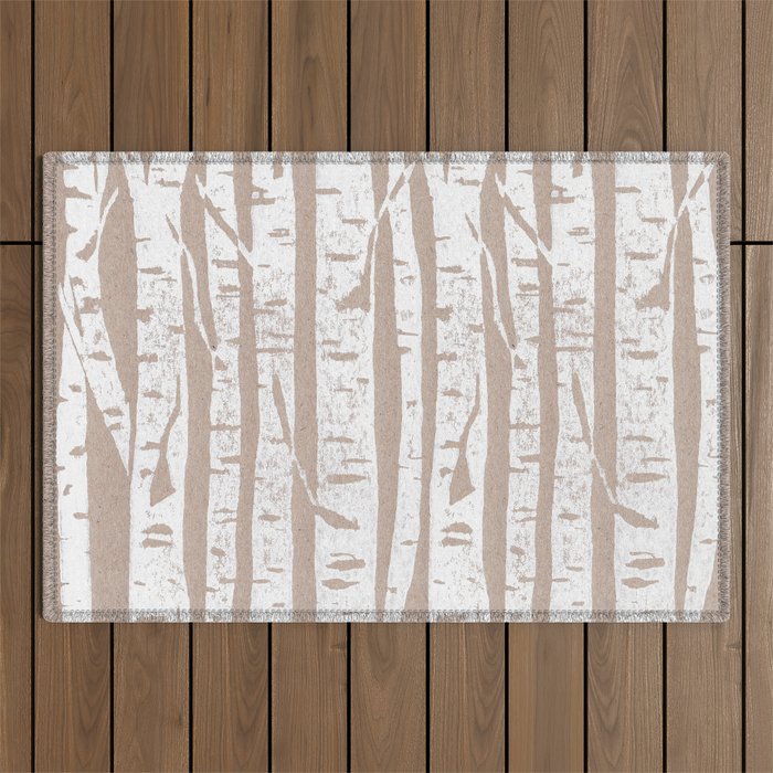 Woodcut Birches Outdoor Rug Gallery Image 1