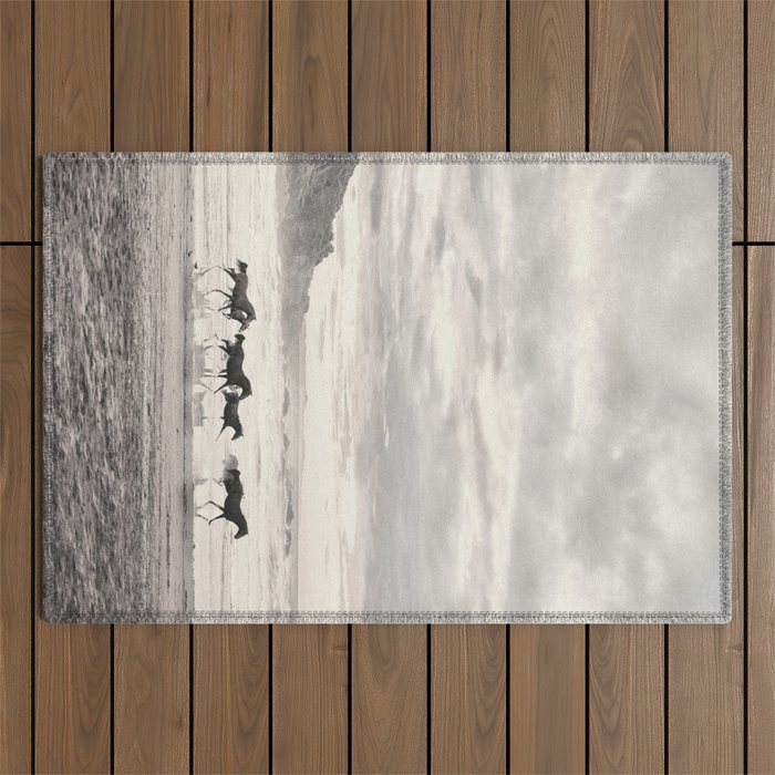 Horses on the Beach Outdoor Rug Gallery Image 1
