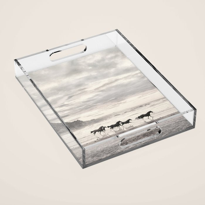 Horses on the Beach Acrylic Tray Gallery Image 1