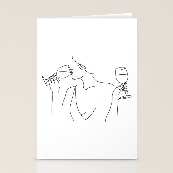 Double Fisting Wine Stationery Card Gallery Image 2