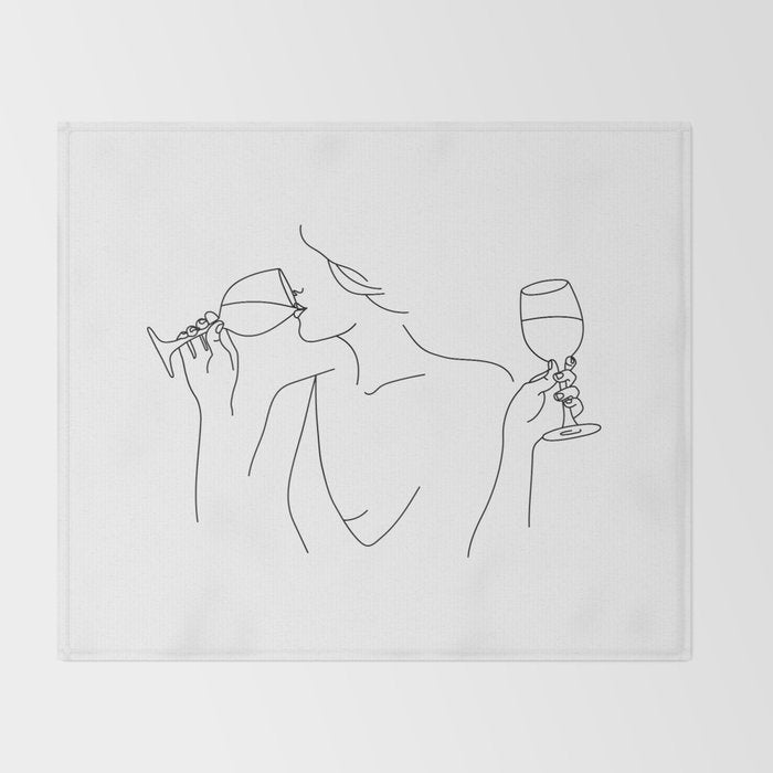 Double Fisting Wine Throw Blanket Gallery Image 2