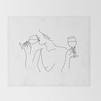 Double Fisting Wine Throw Blanket Gallery Image 2