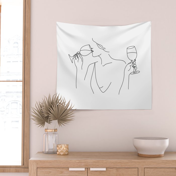 Double Fisting Wine Wall Tapestry Gallery Image 2