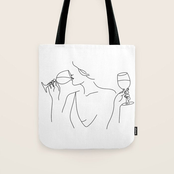 Double Fisting Wine Tote Bag Gallery Image 1