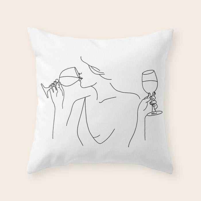 Double Fisting Wine Throw Pillow Gallery Image 6