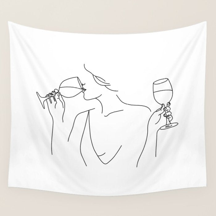 Double Fisting Wine Wall Tapestry Gallery Image 1