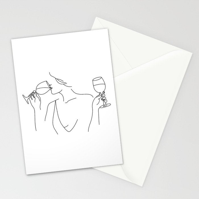 Double Fisting Wine Stationery Card Gallery Image 2