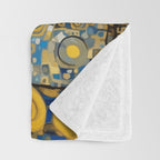 Beautiful Klimt Dog with Blue Ears Throw Blanket Gallery Image 3