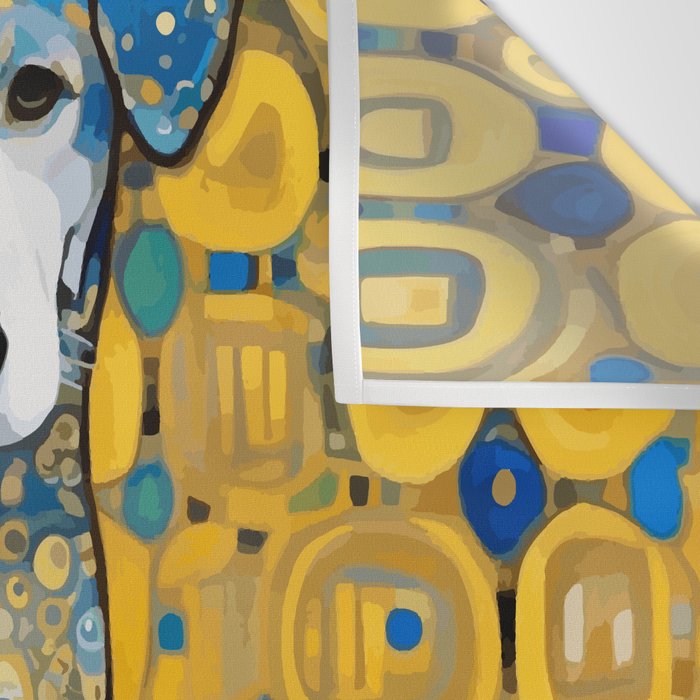 Beautiful Klimt Dog with Blue Ears Wall Tapestry Gallery Image 3