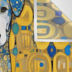 Beautiful Klimt Dog with Blue Ears Wall Tapestry Gallery Image 3
