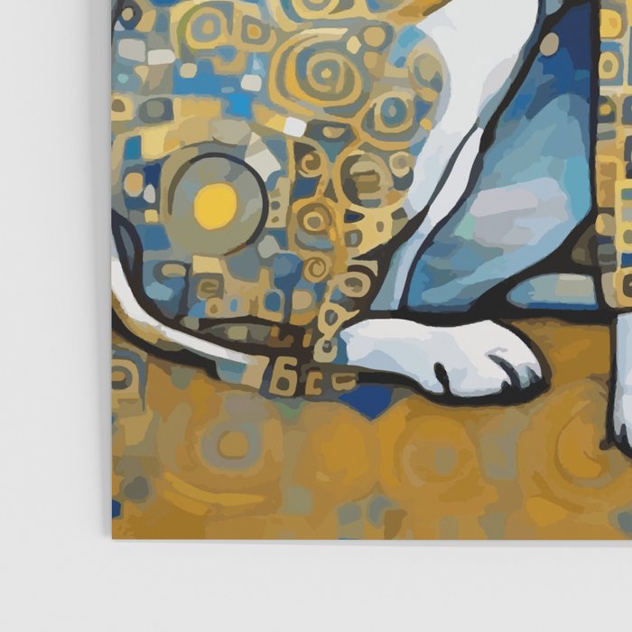 Beautiful Klimt Dog with Blue Ears Poster Gallery Image 3