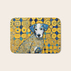 Beautiful Klimt Dog with Blue Ears Bath Mat Gallery Image 1