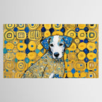 Beautiful Klimt Dog with Blue Ears Tablecloth Gallery Image 2