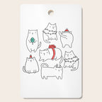 Fat Christmas cats Cutting Board Gallery Image 1