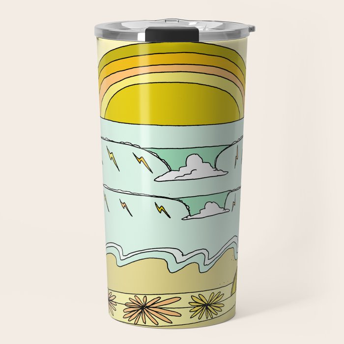 keep it simple // single fin // retro surf art by surfy birdy Travel Mug Gallery Image 1