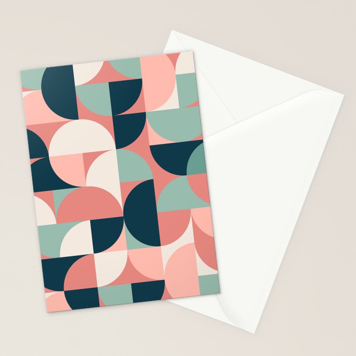 Mid Century Geometric 23C Stationery Card Gallery Image 2