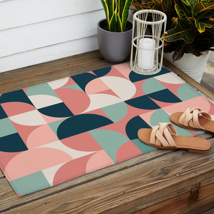 Mid Century Geometric 23C Outdoor Rug Gallery Image 2