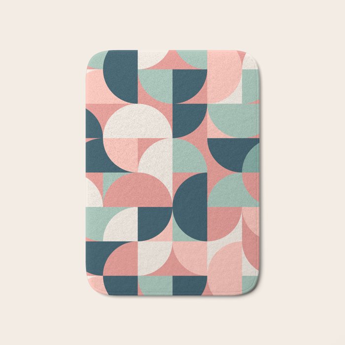 Mid Century Geometric 23C Bath Mat Gallery Image 1