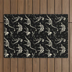 Dinosaur Fossils on Black Outdoor Rug Gallery Image 1