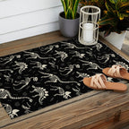 Dinosaur Fossils on Black Outdoor Rug Gallery Image 2