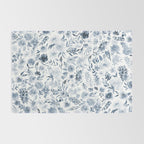 Watercolor florals in blue Rug Gallery Image 2