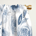 Watercolor florals in blue Window Curtain Gallery Image 2