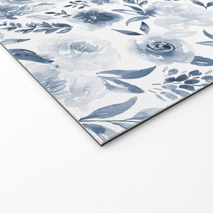 Watercolor florals in blue Welcome Mat Gallery Image 2