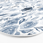 Watercolor florals in blue Bath Mat Gallery Image 3
