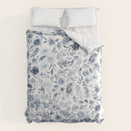 Watercolor florals in blue Comforter Gallery Image 6