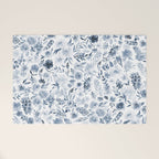 Watercolor florals in blue Welcome Mat Gallery Image 1