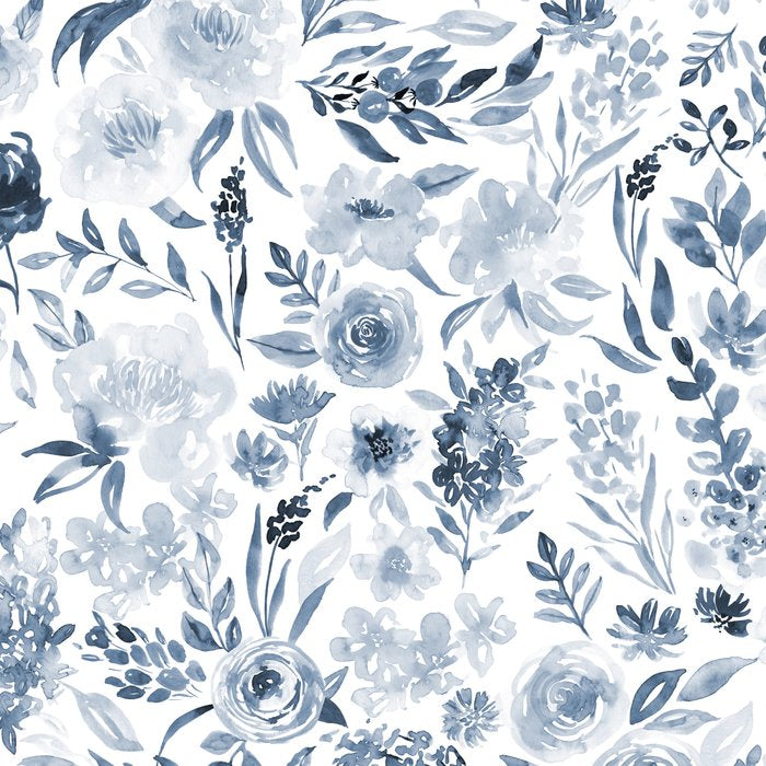 Watercolor florals in blue Coffee Mug Gallery Image 2