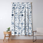 Watercolor florals in blue Window Curtain Gallery Image 5