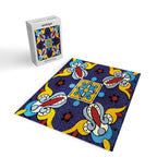 Abstract blue cruz mexican modern talavera tile wall Jigsaw Puzzle Gallery Image 2