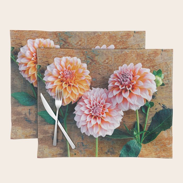 Autumn Mood number 1  Botanical autumn dahlia flower Photograph Placemat Gallery Image 1