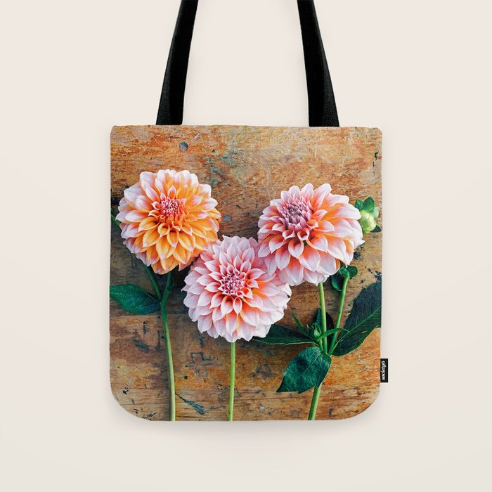 Autumn Mood number 1  Botanical autumn dahlia flower Photograph Tote Bag Gallery Image 1