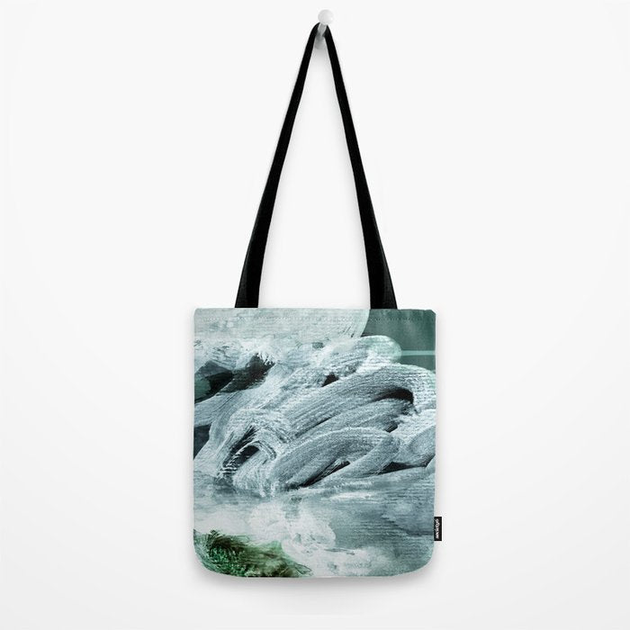 grey green brushstrokes 2 Tote Bag Gallery Image 2