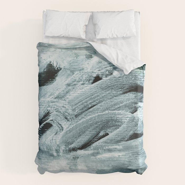 grey green brushstrokes 2 Duvet Cover Gallery Image 6