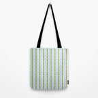 Country Cottage Petite Willoughby Stripe Pattern in Light Blue and Sage Green Tote Bag Gallery Image 2