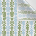 Country Cottage Petite Willoughby Stripe Pattern in Light Blue and Sage Green Wall Tapestry Gallery Image 3